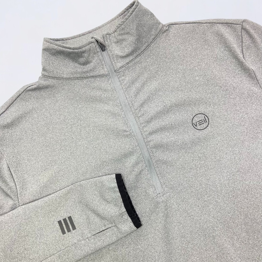 Veil Spark Tunic Pullover Womens XL Gray Heather Quarter Zip Performance Stretch